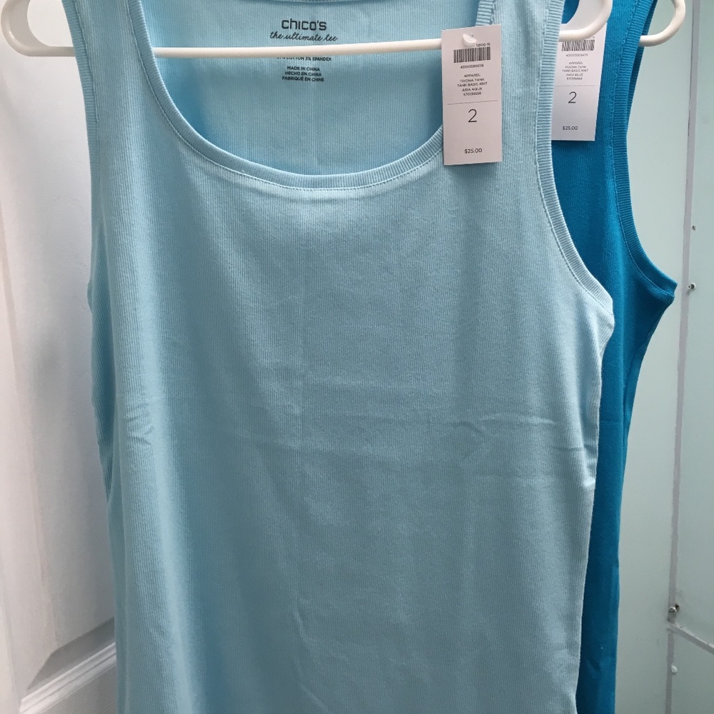 (2) Chico's Tivona Tank Tops NWT Size 2 (12 14)